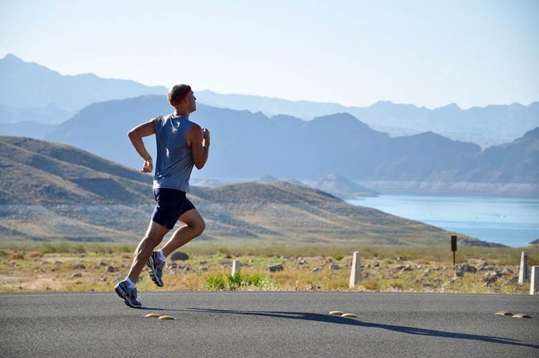 A man is running.