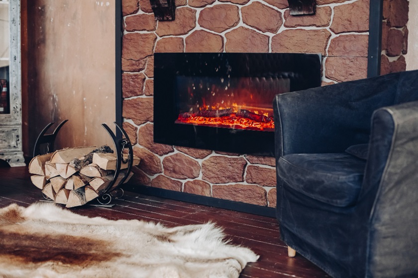 Stone Fireplace