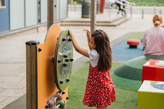 Little Child play on playground