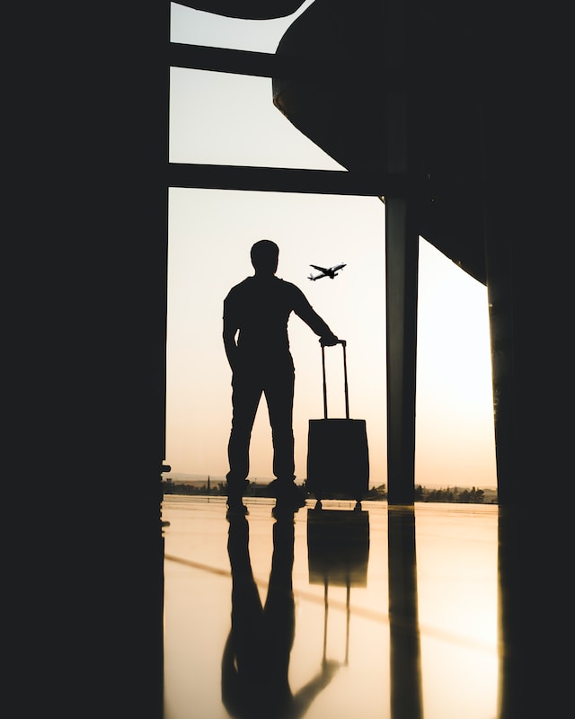 Man waiting for the flight